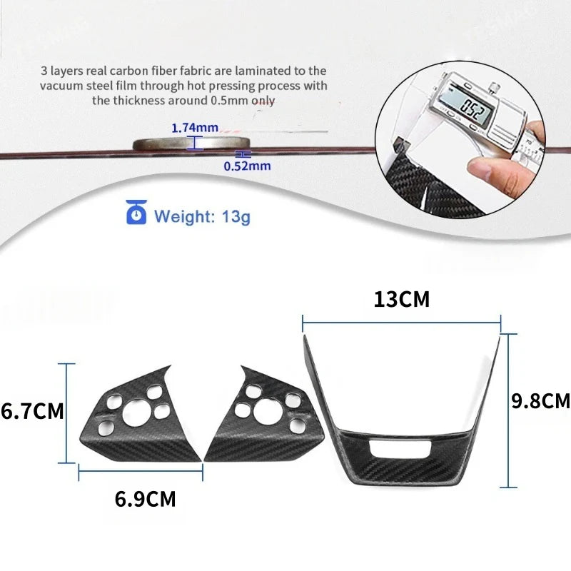 Carbon Steering Wheel Cover Kits for Tesla Cybertruck 2024+