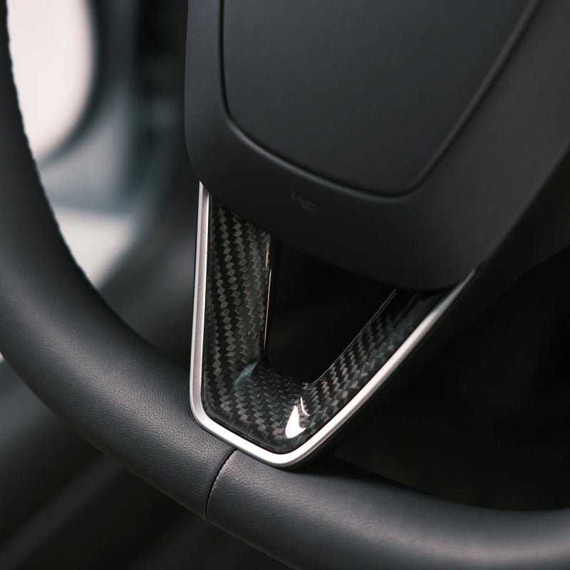 Real Carbon Fiber Steering Wheel Cover for Model 3 Highland/Y Juniper