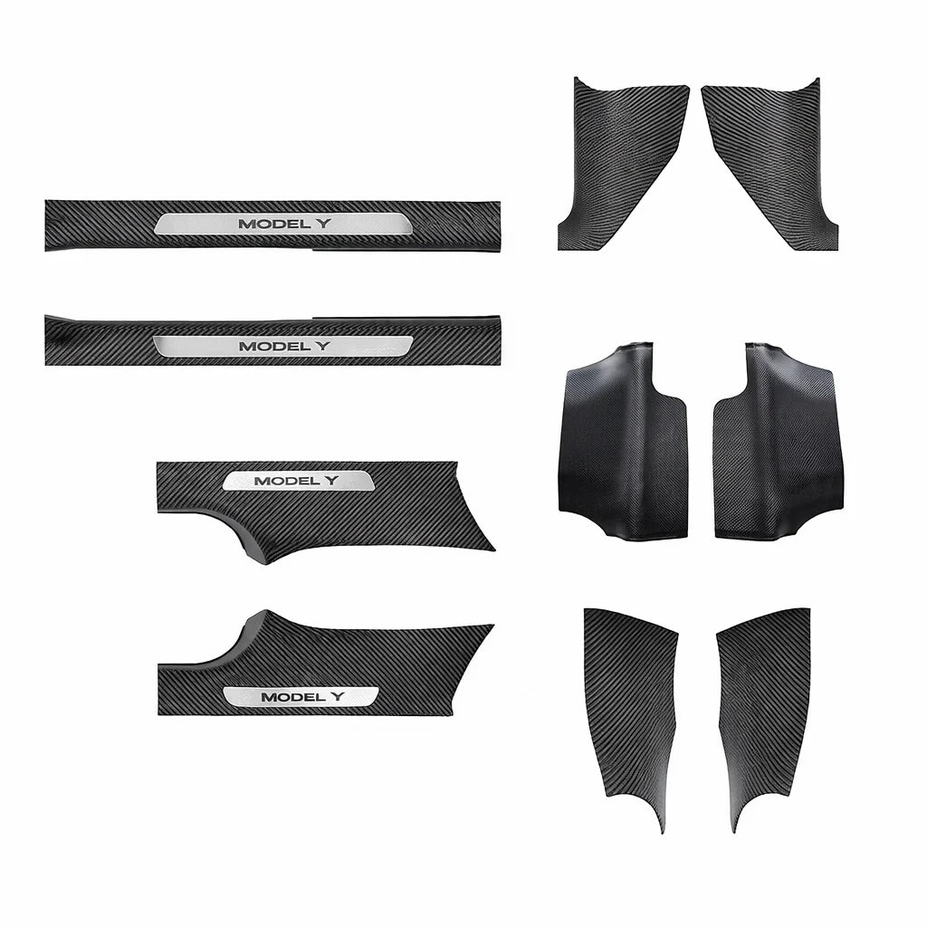 10PCS Door Sill & A/B/C Pillar Protector Set for Tesla Model Y Juniper 2025+