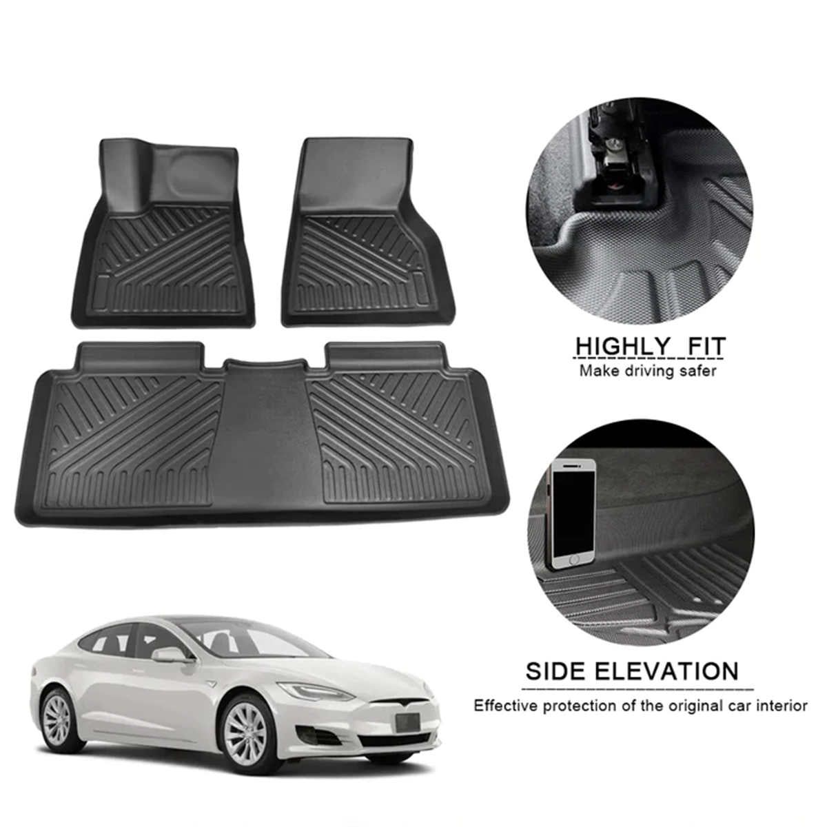 All-Weather TPE Floor Mats suitable for Tesla Model S 2016-2020