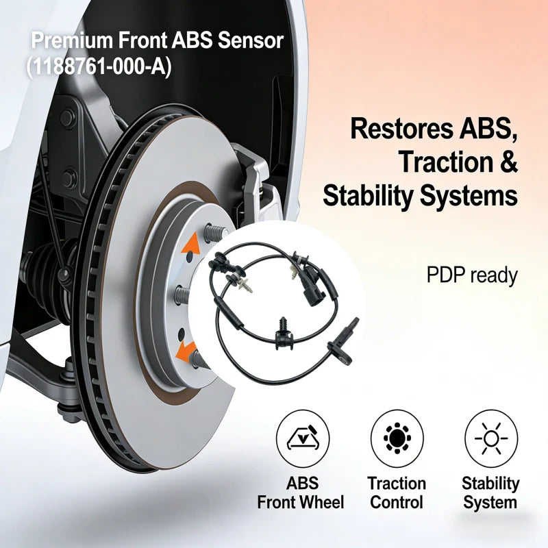 Front ABS Wheel Speed Sensor for Tesla Model 3 2017-2023 (1188761-00-A)