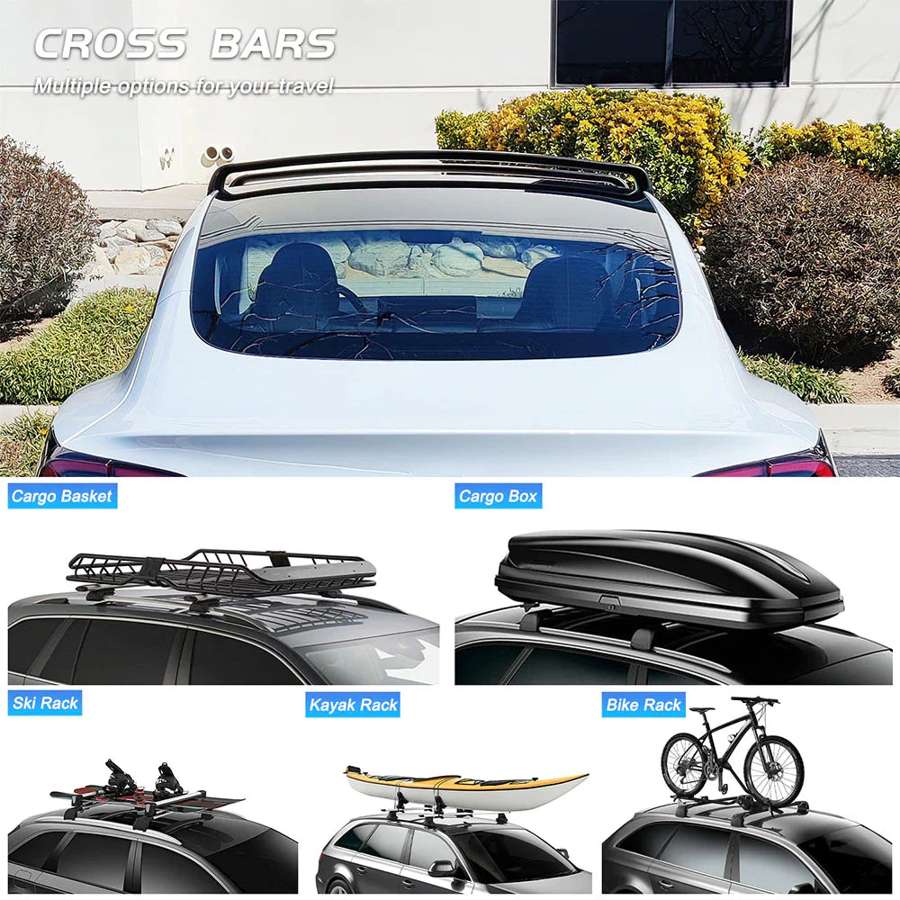 Anti-Theft Lock Equipped Tesla Model 3/Y Roof Rack (Set of 2)