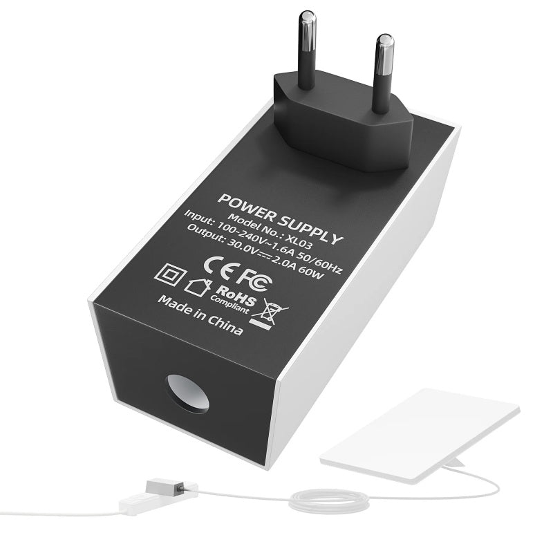 60W AC to DC Power Adapter for Starlink Mini (US/EU/UK Plug, No Cable)