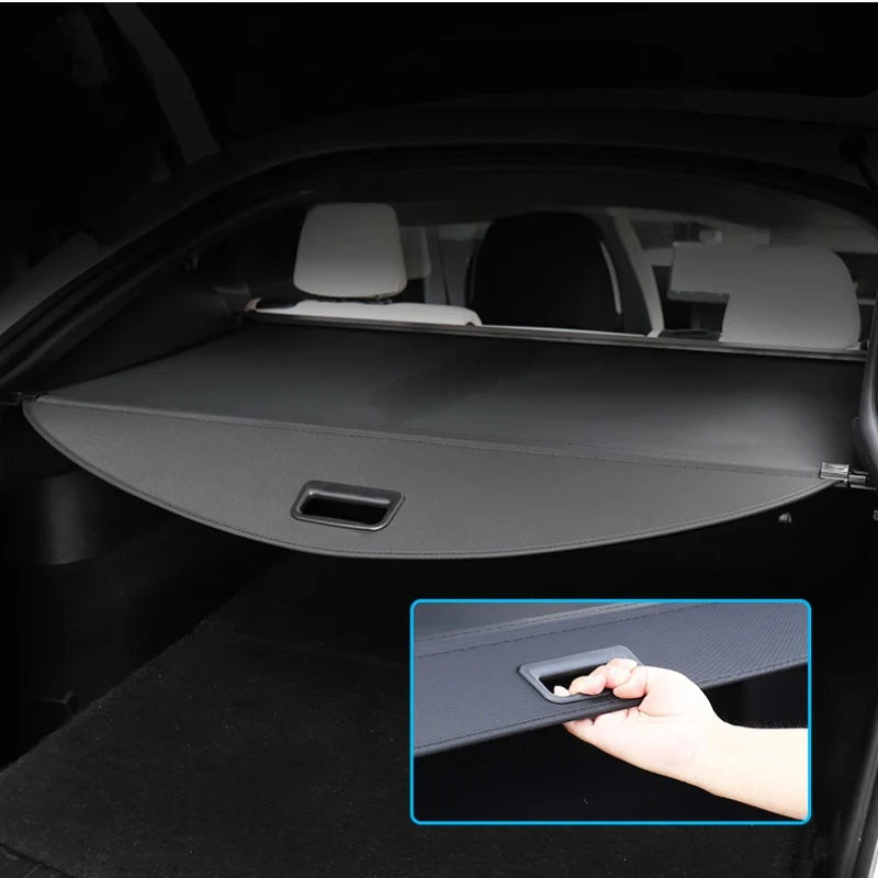 Retractable Leather Cargo Organizer Shield Shade for Tesla Model Y 2021-2025