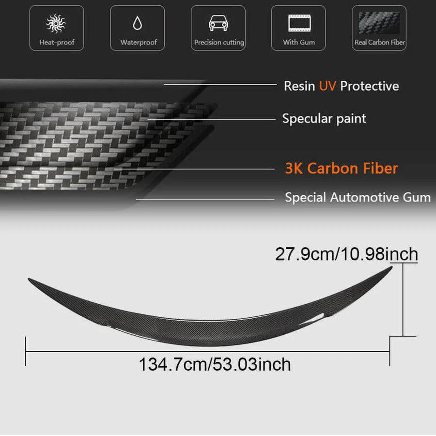 Model S Spoiler R-Style - Real Molded Carbon Fiber