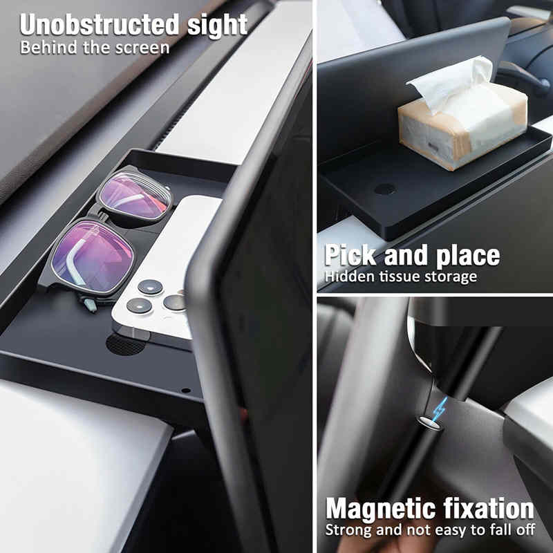 Magnetic Hidden Storage Tray for Tesla Model 3/Y Behind Screen