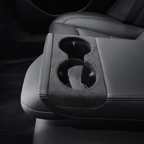 Alcantara Rear Seat Cup Holder Protection Cover For Tesla Model 3 Highland/Y Juniper
