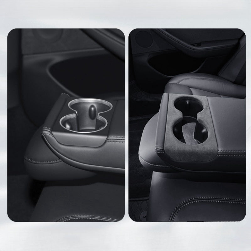 Alcantara Rear Seat Cup Holder Protection Cover For Tesla Model 3 Highland/Y Juniper