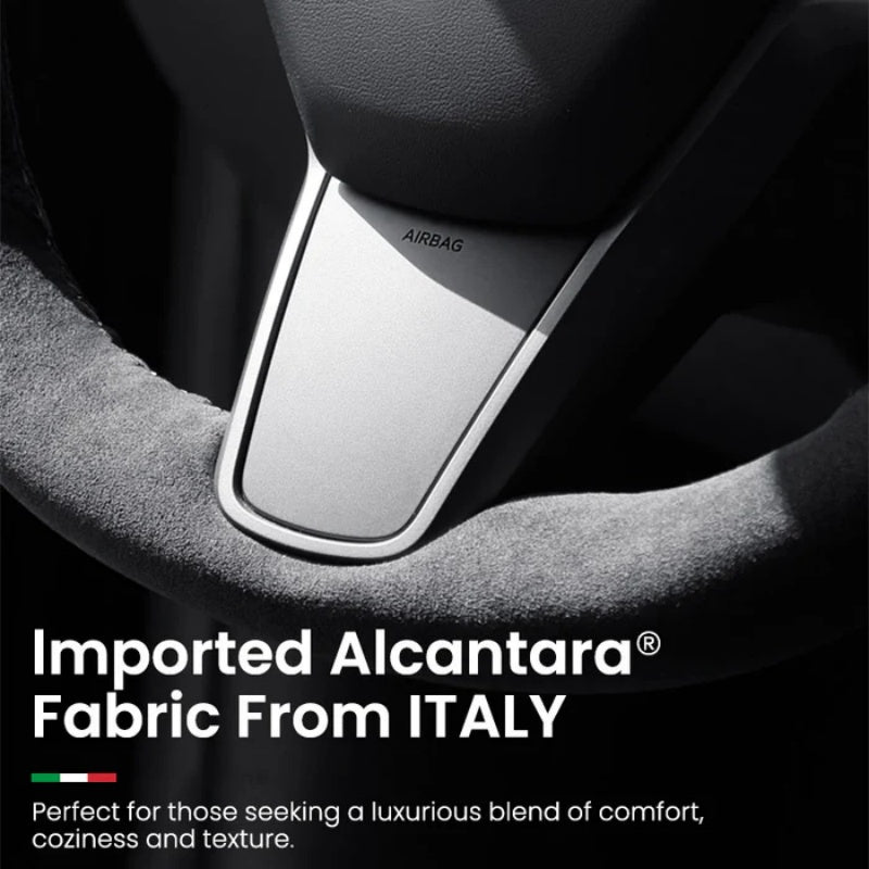 Alcantara Tesla Hand Stitch Steering Wheel Cover for Model 3/Y (2017-2024)