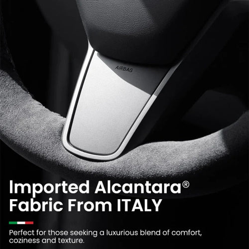 Alcantara Tesla Hand Stitch Steering Wheel Cover for Model 3/Y (2017-2024)