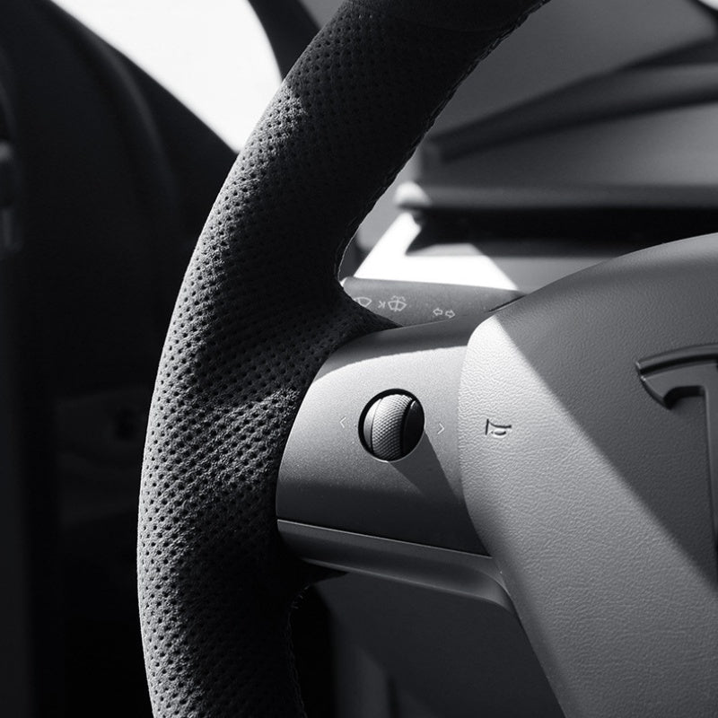 Alcantara Tesla Hand Stitch Steering Wheel Cover for Model 3/Y (2017-2024)