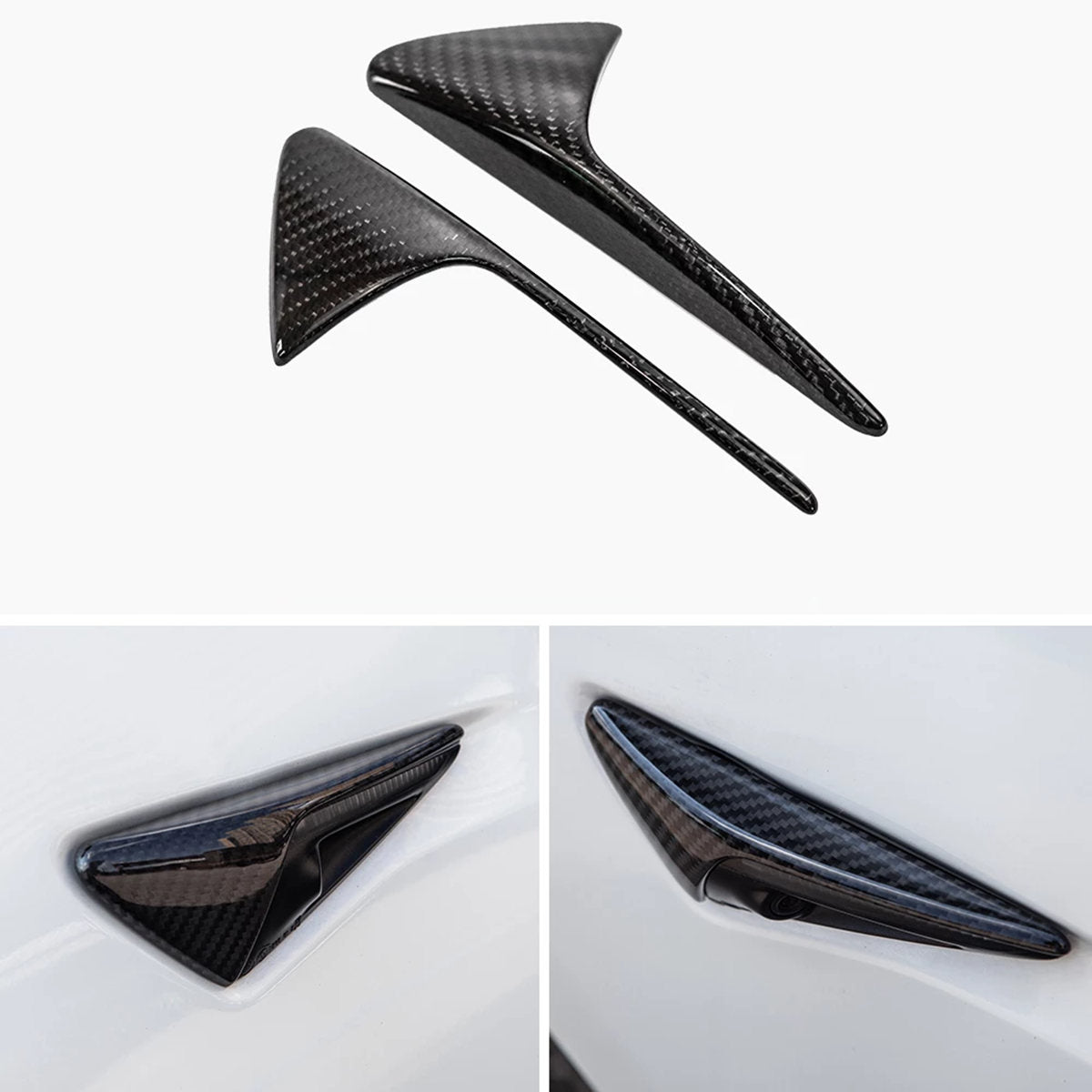 Real Carbon Fiber Side Camera Cover for Tesla Model 3 Highland/Y Juniper
