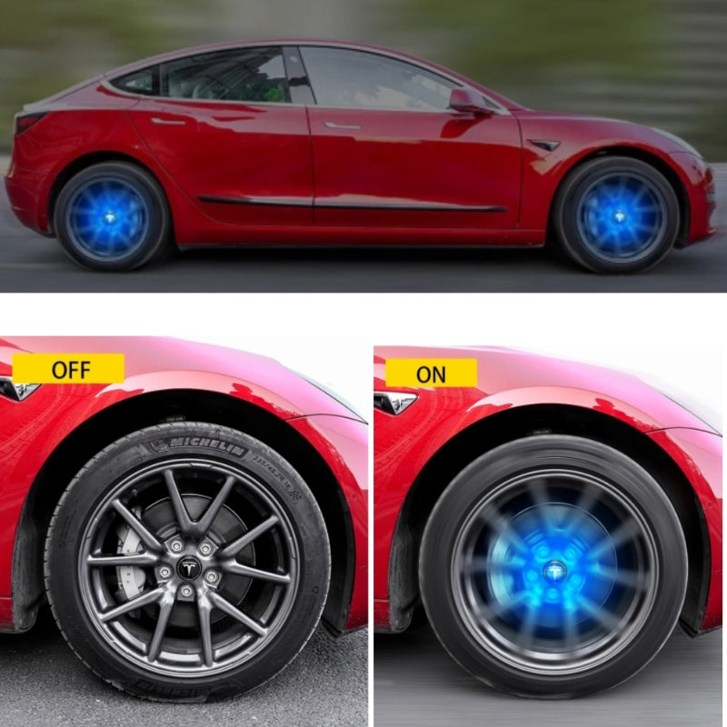LED Wheel Hub Light Caps For Tesla Model S/3/X/Y（4pcs）
