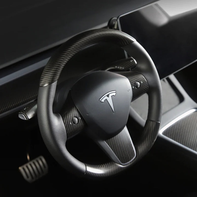 Real Carbon Fiber Steering Wheel Cover for Tesla Model 3/Y
