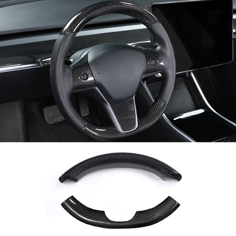 Real Carbon Fiber Steering Wheel Cover for Tesla Model 3/Y