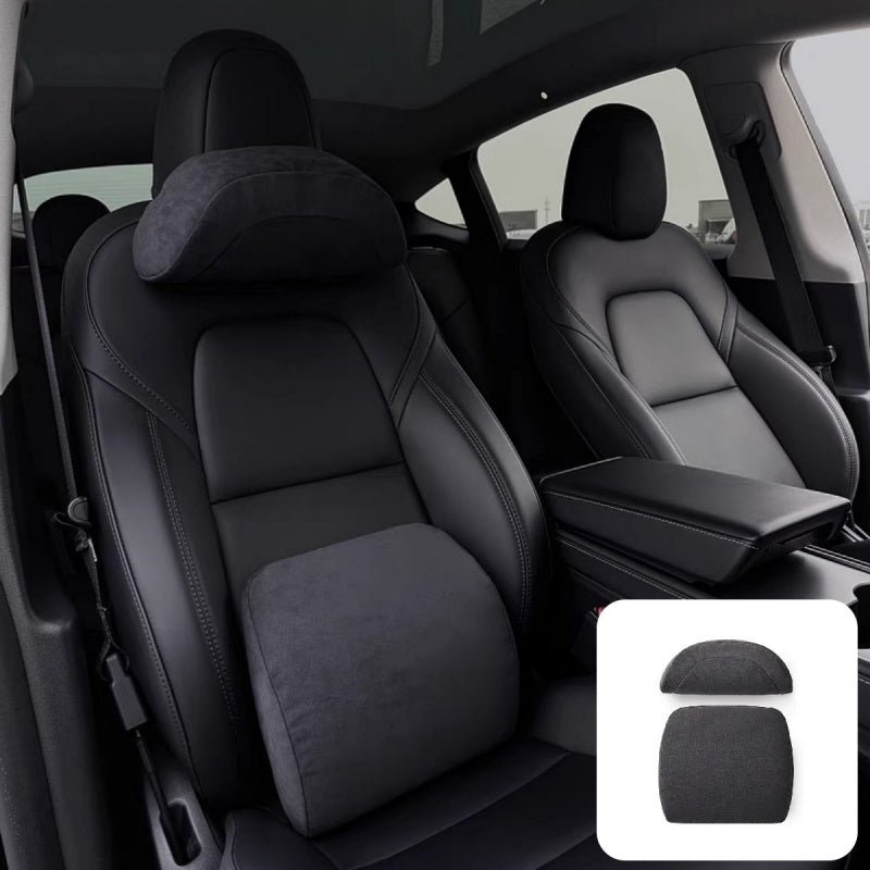 Suede Cushion and Neck Pillow for Tesla Model 3/Y/S/X