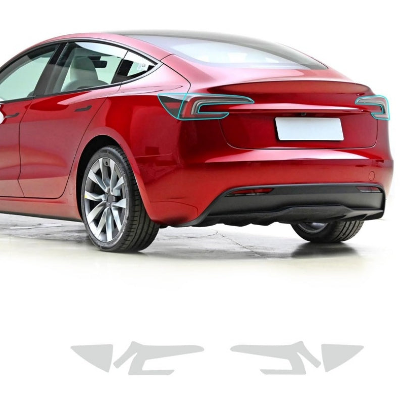 Tesla Model 3 Highland Black TPU Headlight & Tail Light Protection Film