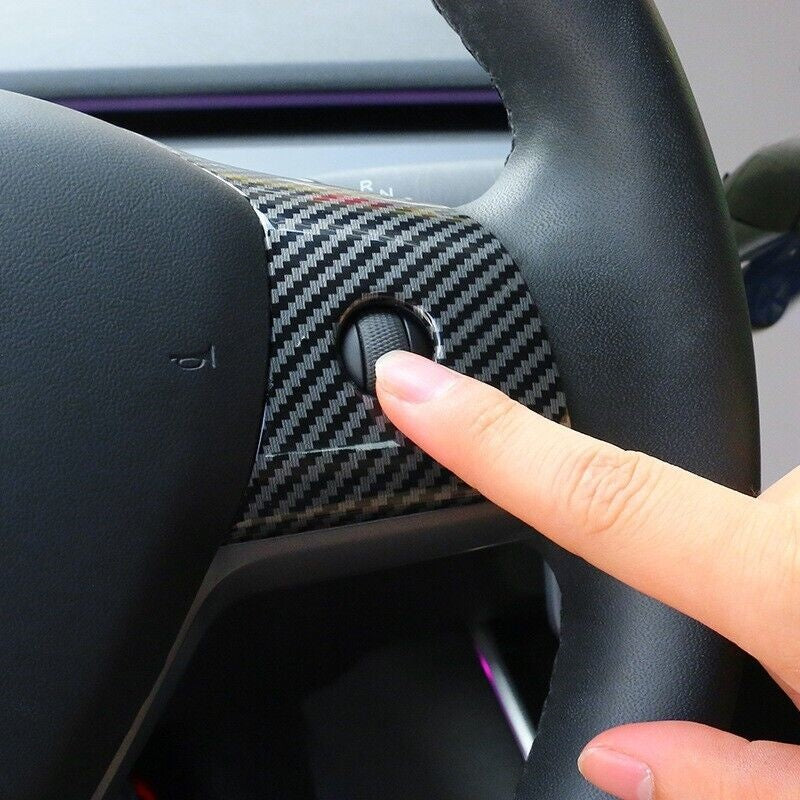 True Carbon Fiber Steering Wheel Patch for Tesla Model 3/Y