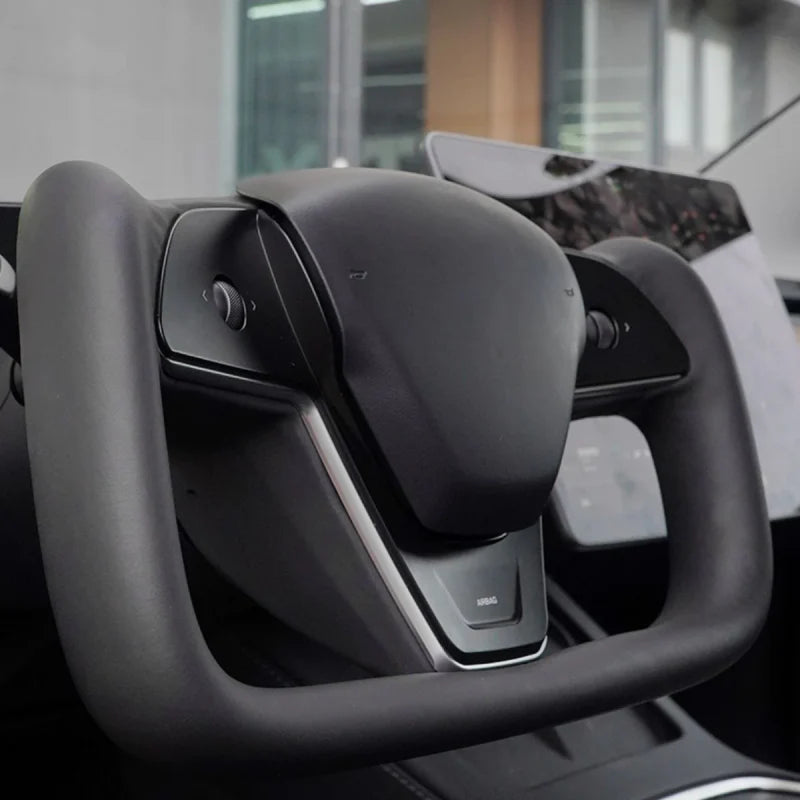 Tesla Model 3/Y Yoke Steering Wheel  - Black Nappa Leather