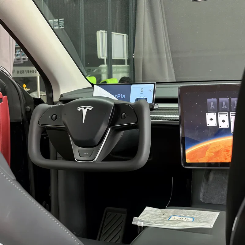 Tesla Model 3/Y Yoke Steering Wheel  - Black Nappa Leather