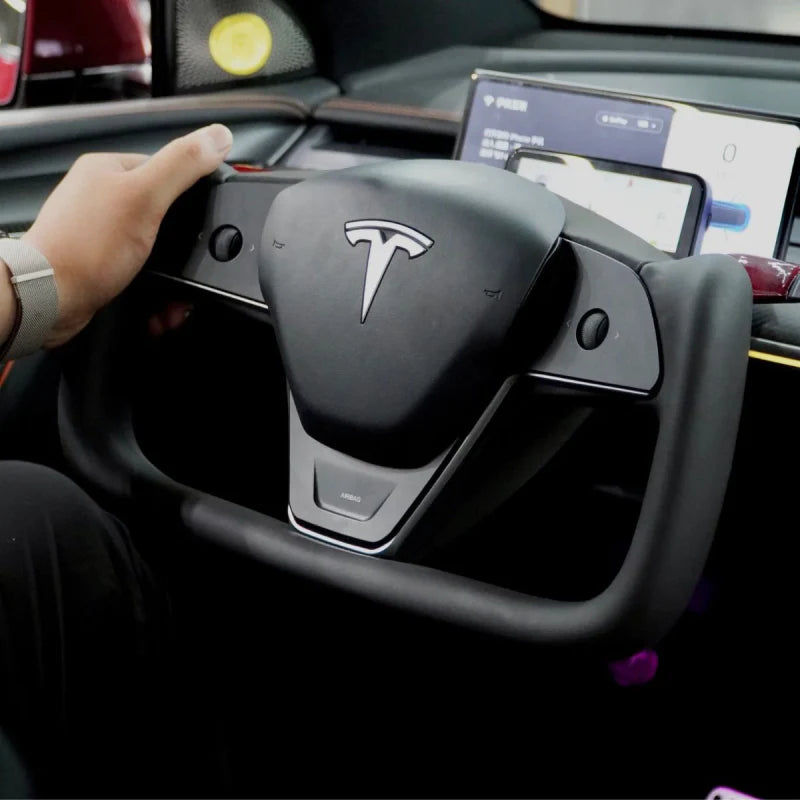 Tesla Model 3/Y Yoke Steering Wheel  - Black Nappa Leather