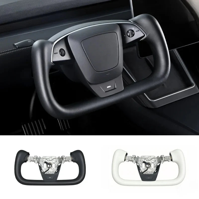 Yoke Nappa Leather Steering Wheel for Tesla Model Y Juniper / Model 3 Highland