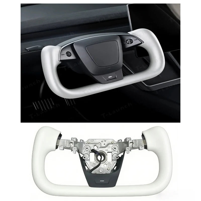 Yoke Nappa Leather Steering Wheel for Tesla Model Y Juniper / Model 3 Highland