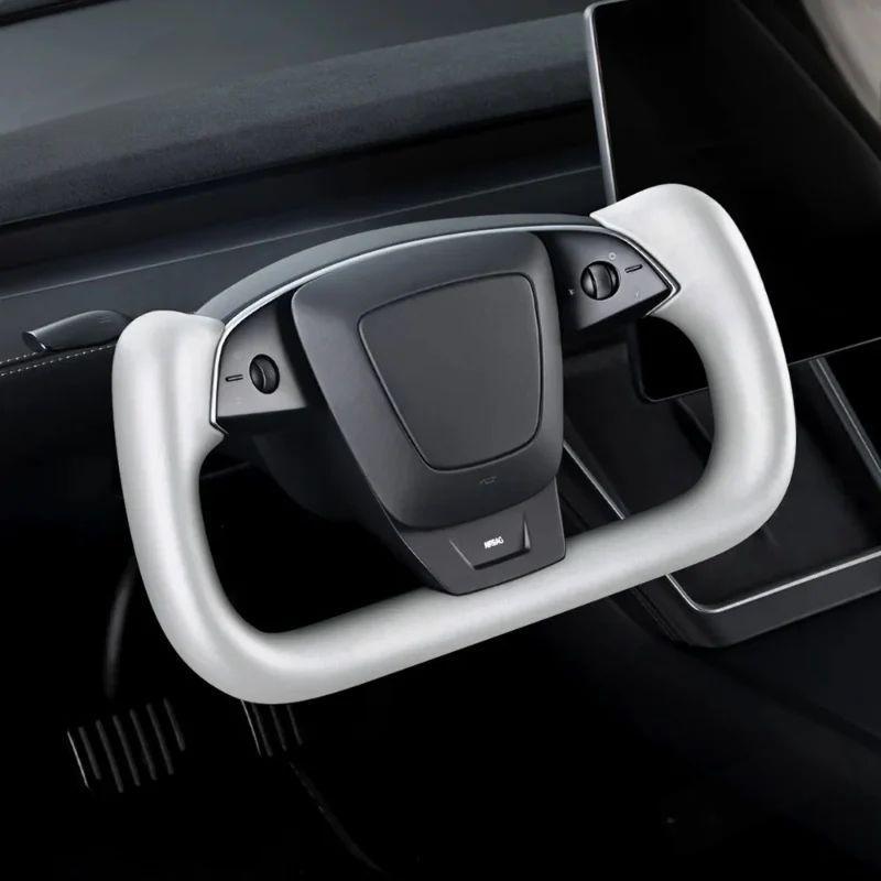 Yoke Nappa Leather Steering Wheel for Tesla Model Y Juniper / Model 3 Highland