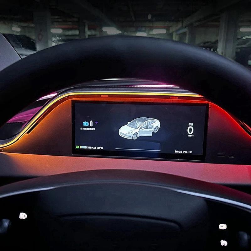 8.9-inch one-piece instrument screen with ambient lighting for the Tesla Model 3 Highland/Model Y Juniper