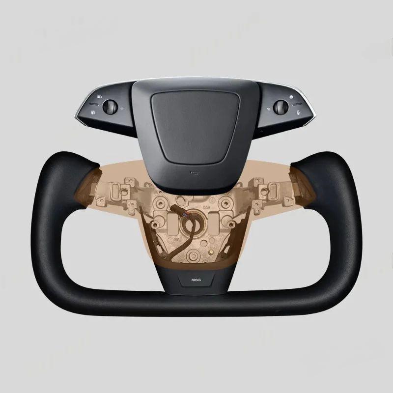 Yoke Nappa Leather Steering Wheel for Tesla Model Y Juniper / Model 3 Highland