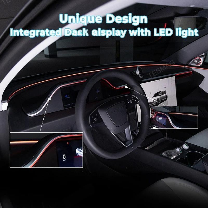 8.9-inch one-piece instrument screen with ambient lighting for the Tesla Model 3 Highland/Model Y Juniper