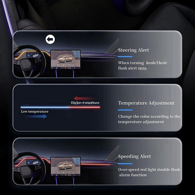 8.9-inch one-piece instrument screen with ambient lighting for the Tesla Model 3 Highland/Model Y Juniper