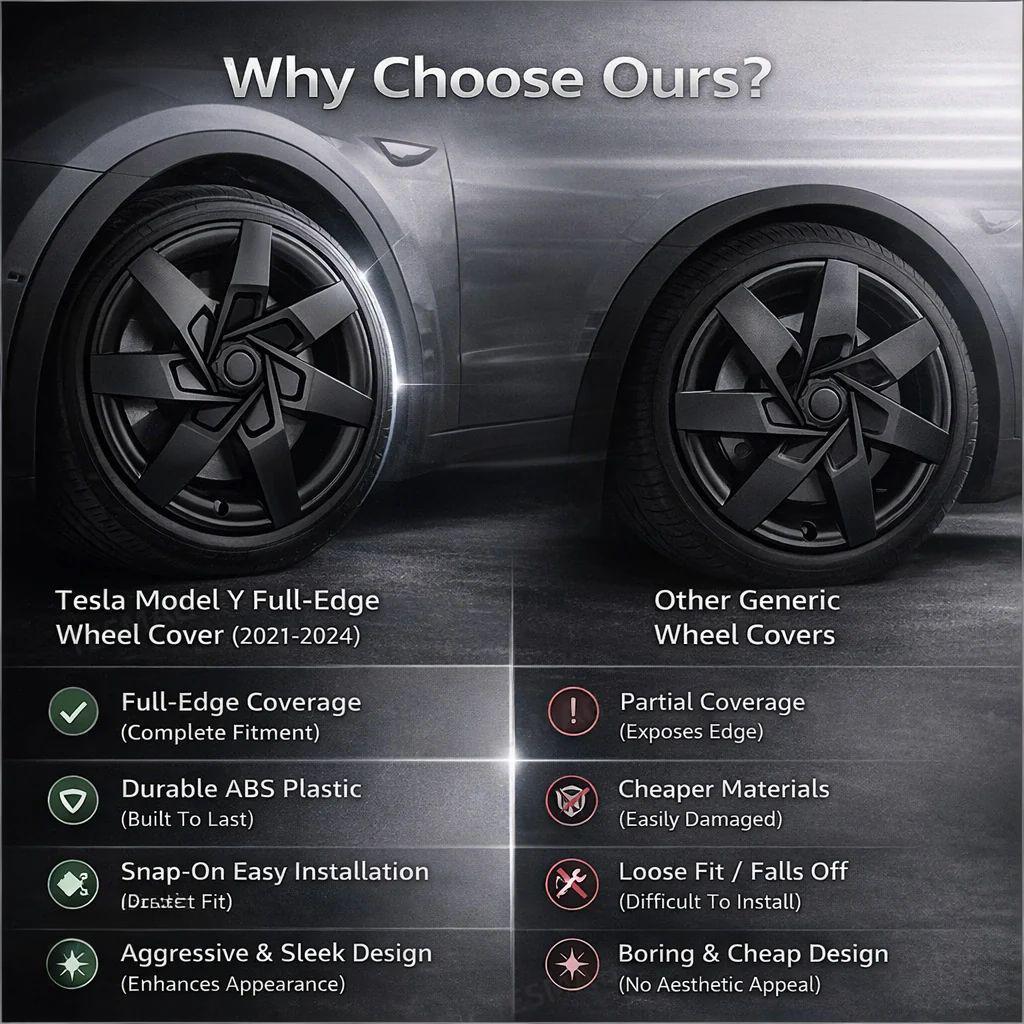 19-Inch Full-Edge Wheel Covers for Tesla Model Y (2021-2024)