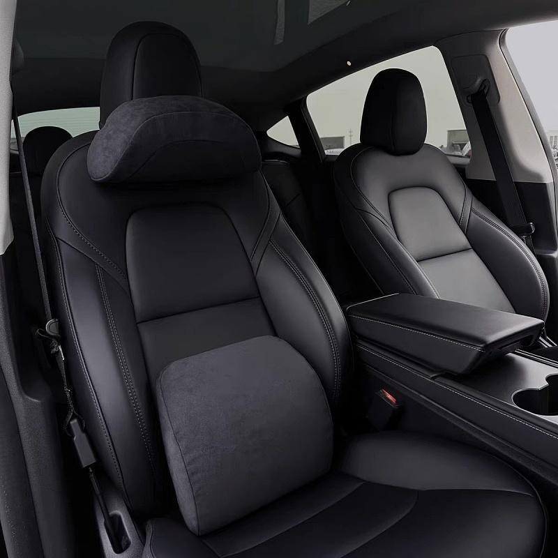 Suede Cushion and Neck Pillow for Tesla Model 3/Y/S/X