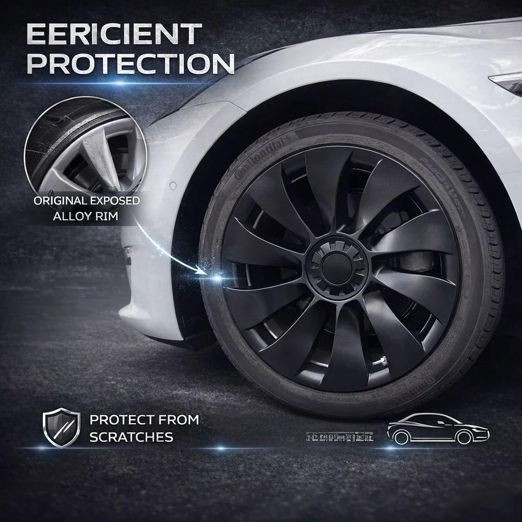 19″ Wheel Covers Hubcap Protector Kit for Tesla Model 3 – Rim Edge Guard 4pcs
