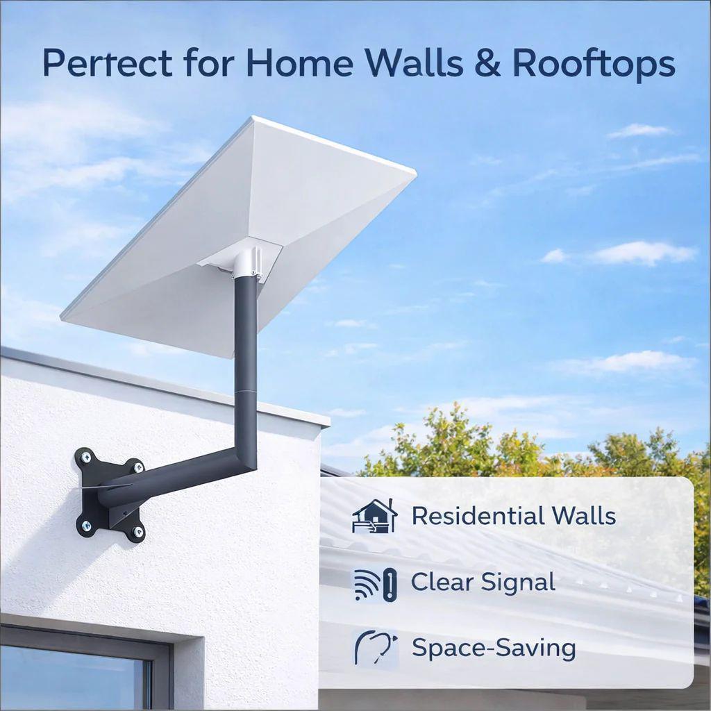 Starlink Gen3 Wall Mount Bracket – Heavy-Duty Outdoor L-Arm Satellite Mount