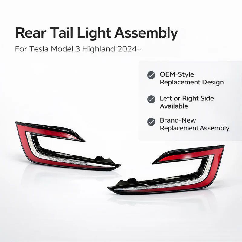 Rear Tail Light Assembly for Tesla Model 3 Highland 2024+ 1691498-00-F / 1691500-00-F
