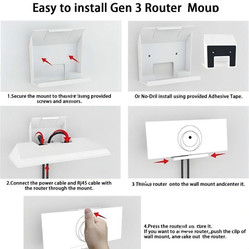 Wall Mount Kit for Starlink Gen 3 Router & Power Supply