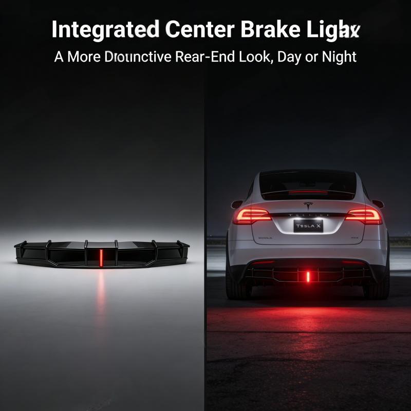 Tesla Model X (2021-2025) Refresh Rear Diffuser with LED Brake Light
