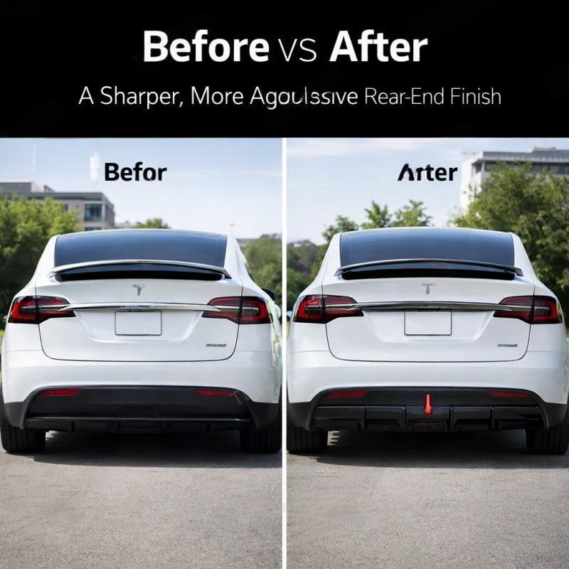 Tesla Model X (2021-2025) Refresh Rear Diffuser with LED Brake Light