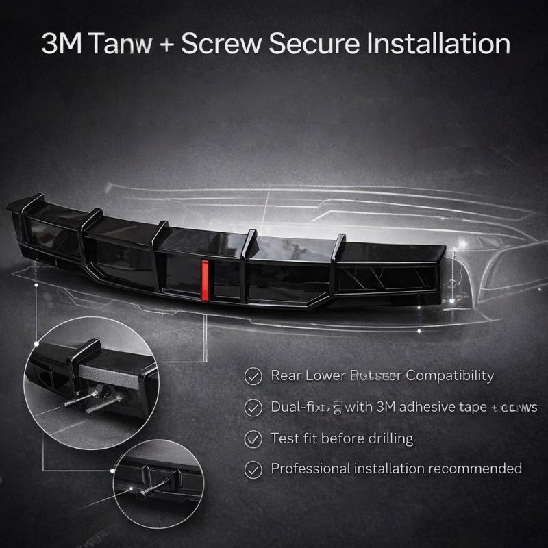 Tesla Model X (2021-2025) Refresh Rear Diffuser with LED Brake Light