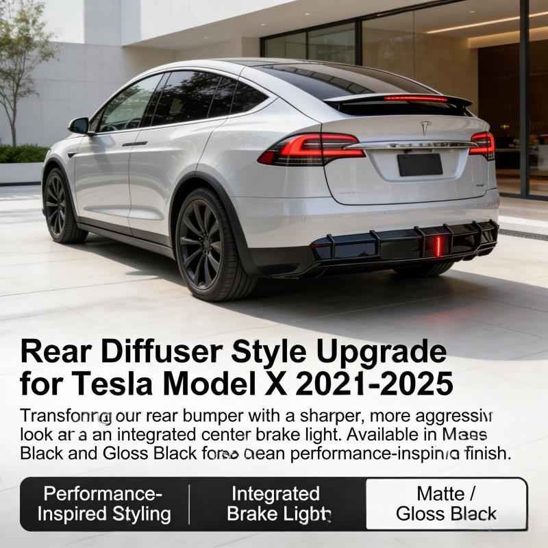 Tesla Model X (2021-2025) Refresh Rear Diffuser with LED Brake Light