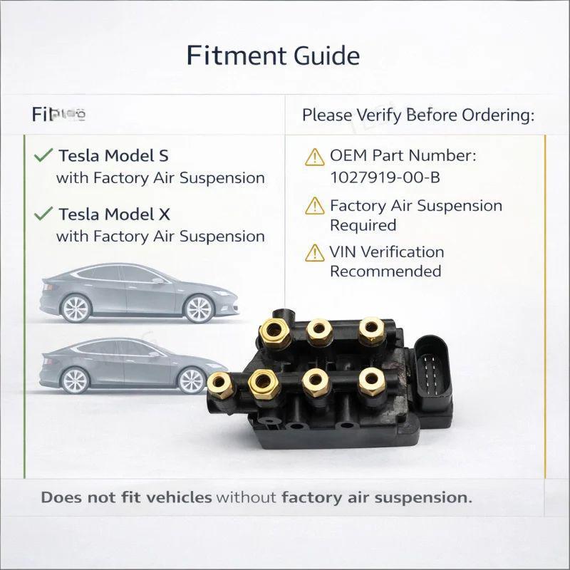 Air Suspension Valve Block Replacement for Tesla Model S/X 1027919-00-B