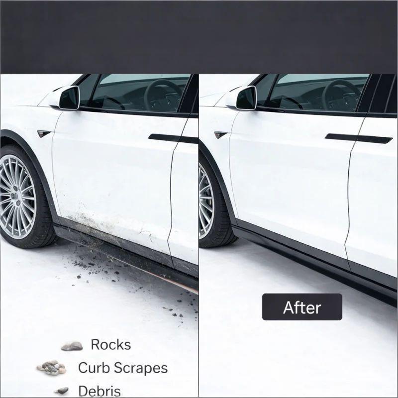 Left & Right Side Skirts / Rocker Panel Replacement for Tesla Model X (1035096 1035097)