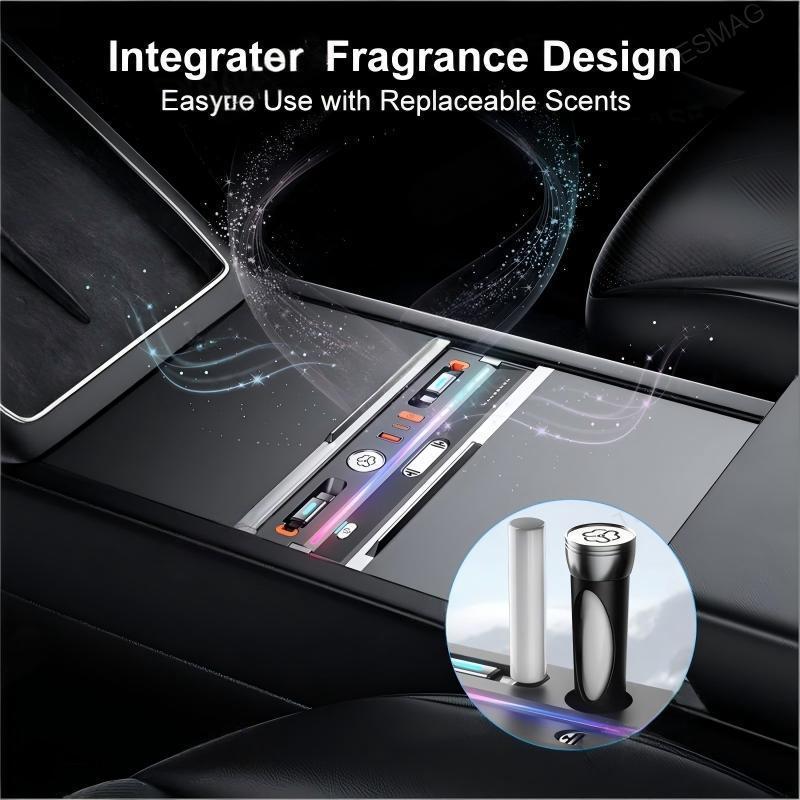USB Hub Docking Station with Aromatherapy & LED Light for Tesla Model 3 Highland / Model Y Juniper