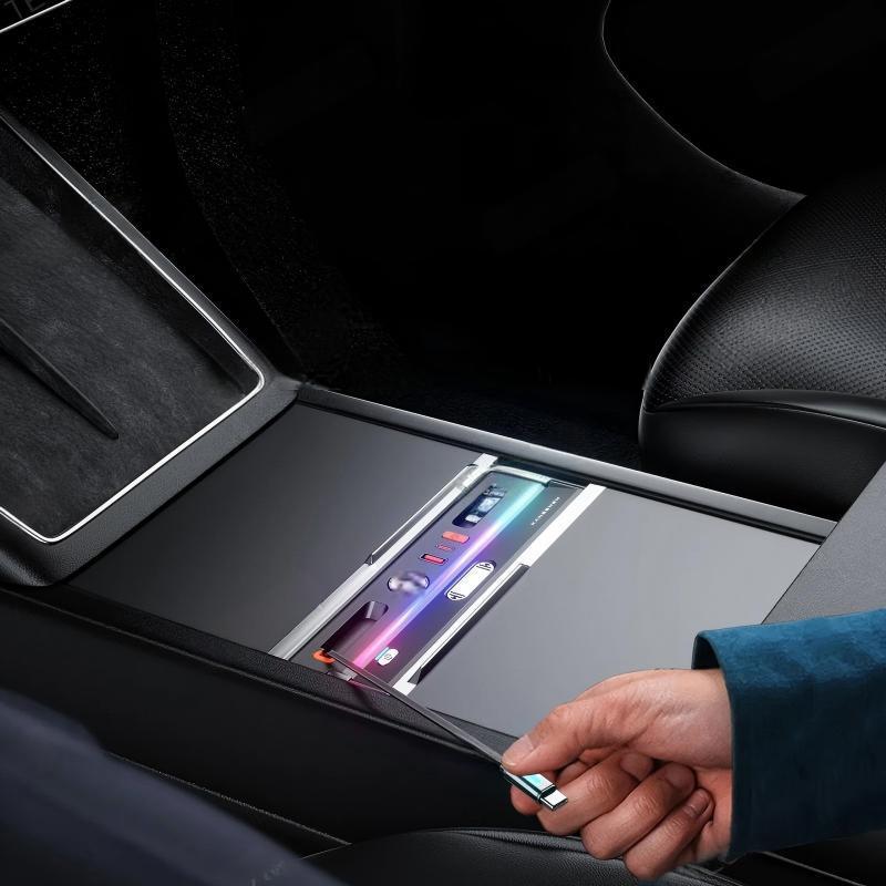 USB Hub Docking Station with Aromatherapy & LED Light for Tesla Model 3 Highland / Model Y Juniper