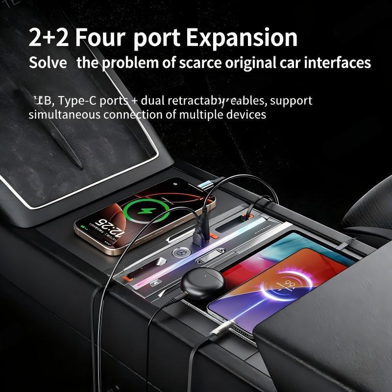 USB Hub Docking Station with Aromatherapy & LED Light for Tesla Model 3 Highland / Model Y Juniper