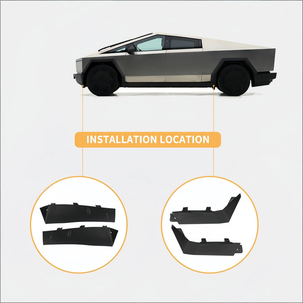 4pcs Push-on Pin Mud Flaps for Tesla Cybertruck 2024+