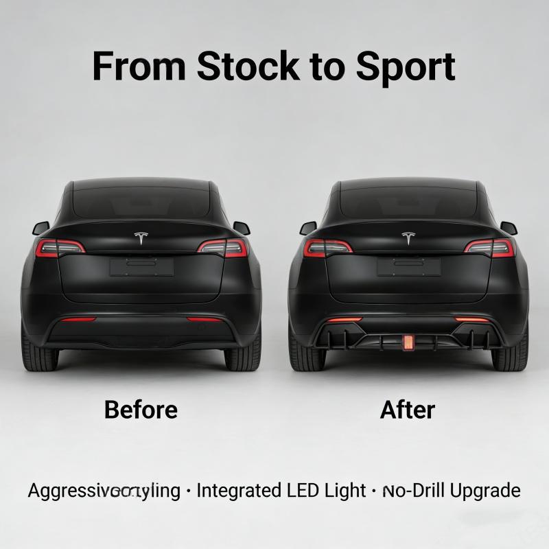 Tesla Model Y Juniper (2025+) Sport Rear Diffuser with Smart LED Brake Light