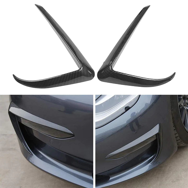 Trim for Tesla Model 3 Fog Lights (1 Pair) - Real Molded Carbon Fiber